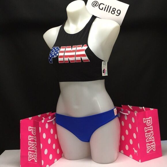 🔥PINK VICTORIA SECRET BIKINI SET 4th of July New - Picture 5 of 9